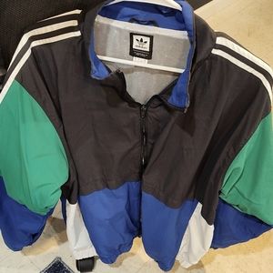 Adidas Multicolor Zip Up Windbreaker Jacket Size L